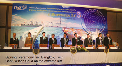 Signing ceremony in Bangkok, with Capt. Wilson Chua on the extreme left